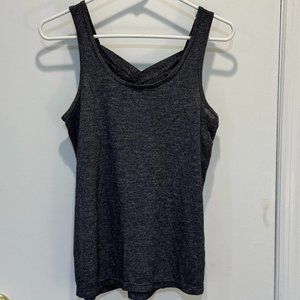 GAIAM Tank Top Cross Back with Side Slits in Grey (Size: S)